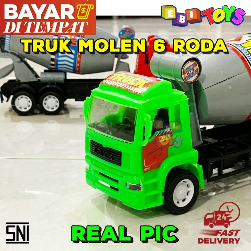 ( BISA COD ) Mainan Truk Molen Truck Molen Pasir Dengan 6 Roda Bisa Jalan Lucu dan Murah