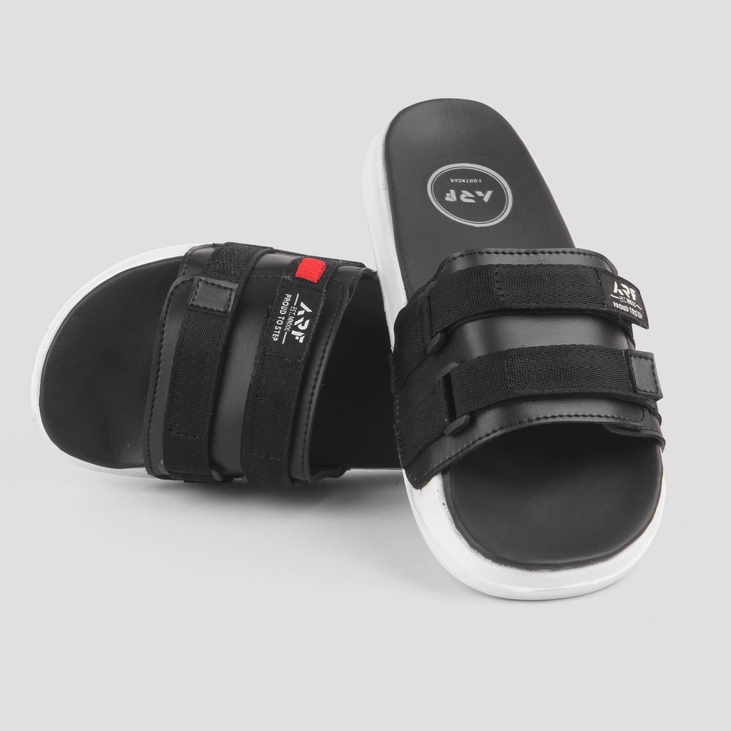 Oscar Black | Sandal Slide Ringan Strap Ori EVA Slop Simpel Pria Laki Sendal Jalan | FORIND ARF