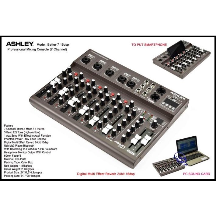 Mixer Ashley 6 Channel Free Koper Phonic 6