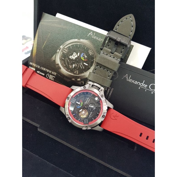 alexandre christie 6295ma special edition titanium pria red