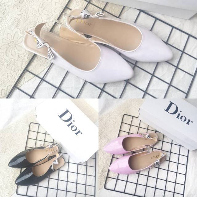 Ready 4 warna.. Sepatu Jdr Mirror Slingback Flat Shoes