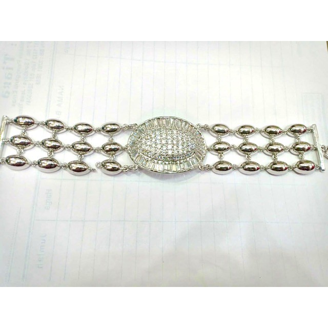 Gelang tangan wanita / yaxiya / xuping / lapis emas / gelang rolex jumbo sepuh putih full permata