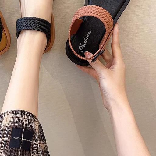 SHOEGALLERY TG1449 Sandal Wanita Jelly Slop Gladiator Motif Kepang Import