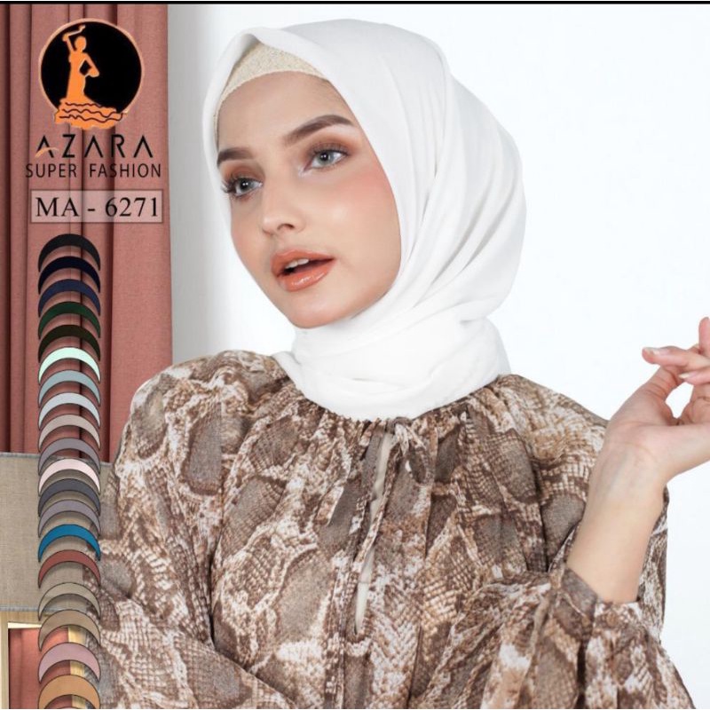 Azara Kerudung Segiempat Lacercut Ceruty Babydoll Premium 110X110 CM