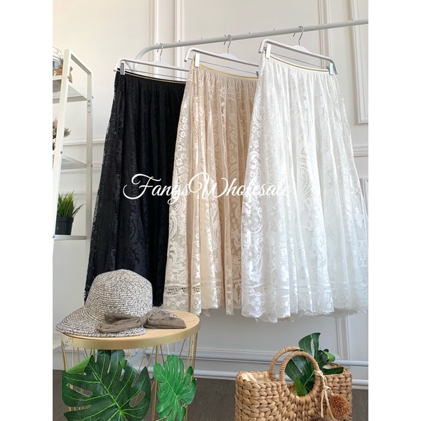 FW R506 Rok Brokat Panjang 95cm List Gold | Rok Brukat Furing Panjang 95cm