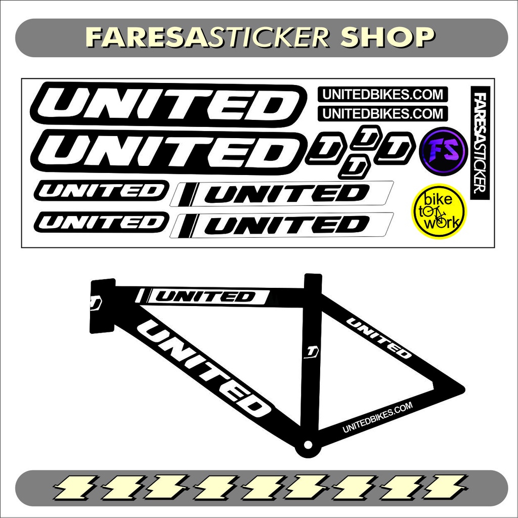 STRIPING SEPEDA , STICKER SEPEDA, POLET DOWNHILL, SEPEDA GUNUNG UNITED