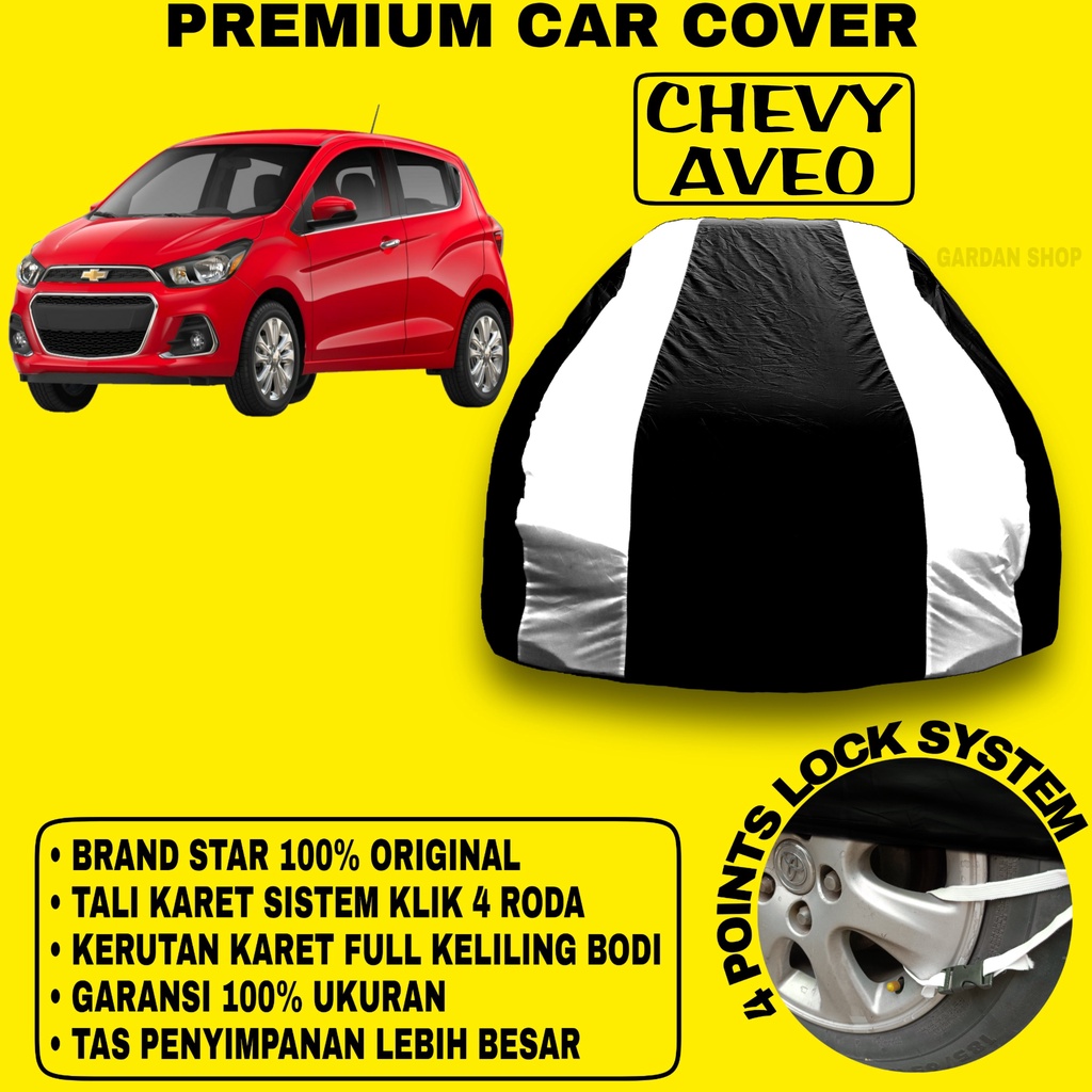 Body Cover CHEVY AVEO Sarung Strip SILVER Penutup Pelindung Bodi Mobil Chevrolet Aveo PREMIUM Cover