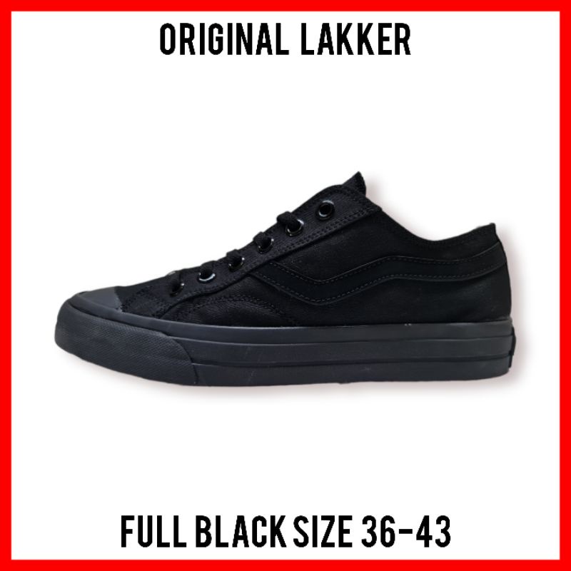 SEPATU SEKOLAH PRIA WANITA ORIGINAL SIZE 36-43 FULL HITAM / SEPATU KASUAL COWOK CEWEK LAKKER ORIGINAL UNISEX COUPLE / SEPATU KULIAH SD SMP SMA / SEPATU SNEAKERS ORIGINAL SKATEBOARD DISTRO KEKINIAN