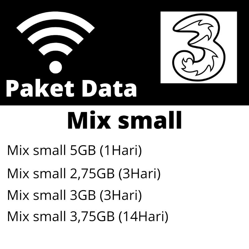 Paket data 3 mix small termurah