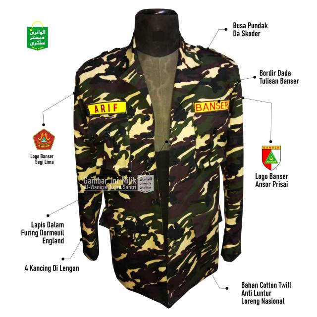 Jual Jas BANSER Nahdlatul Ulama | Loreng Banser Nasional | Model