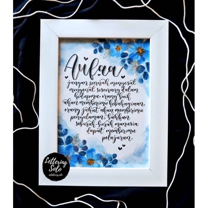 HAND LETTERING 5R (17x22cm) KADO ULANG TAHUN, KADO WISUDA, KADO WEDDING
