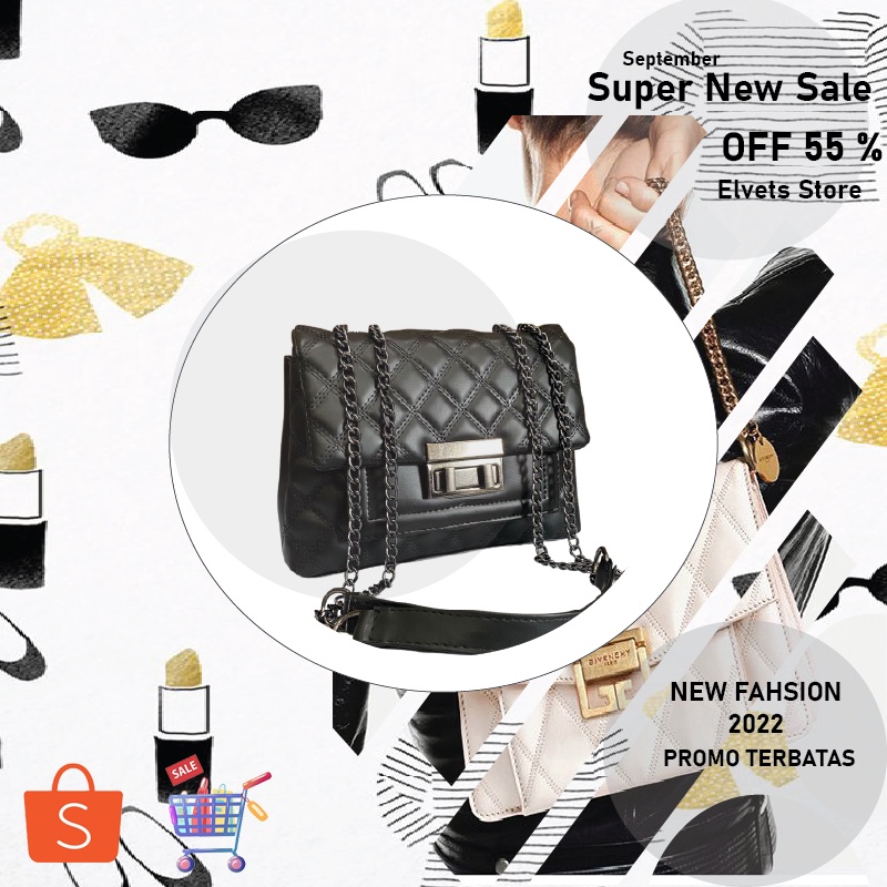 -Tas Selempang Wanita Tali Rantai ulir tebal-Tas Selempang Wanita Fashion Slingbag Rantai-Tas Selemp