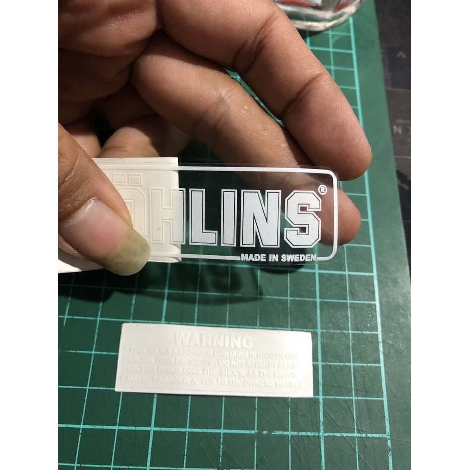 Sticker Shock Stiker Ohlins Putih