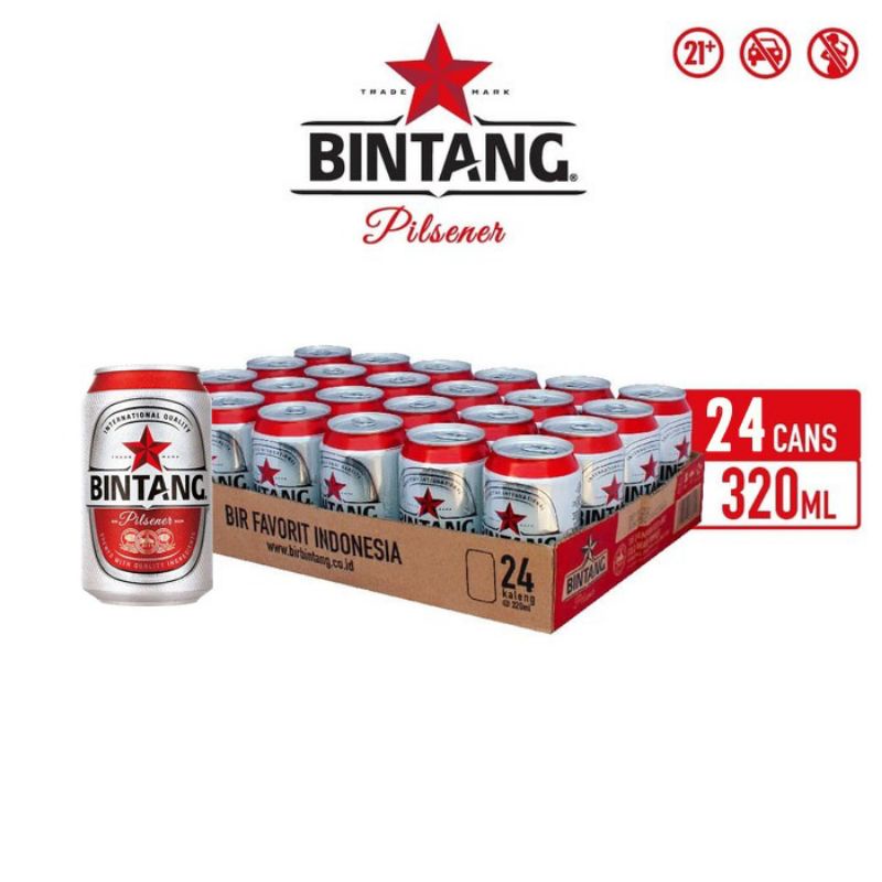 Bir Bintang Pilsener can 500 ml Beer bintang kaleng  Bintang can 500ml Bintang pilsener can