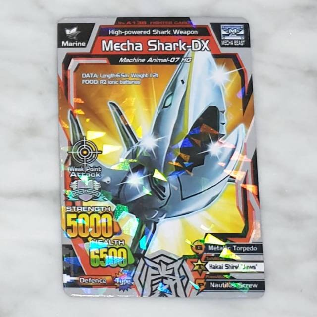 Mainan kartu animal kaiser mecha shark-DX