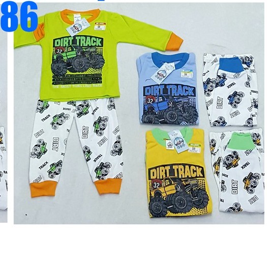 baby lucky setelan baju usia 6-1thpiyama dirty sml pj-086