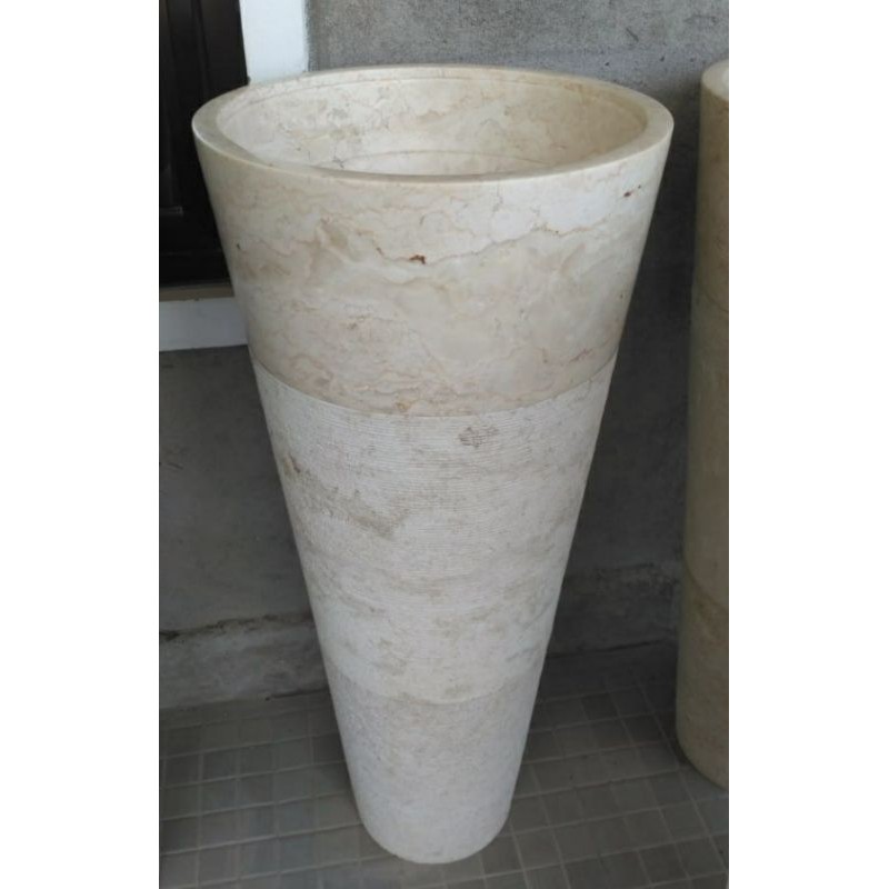 Set Wastafel Pedestal Marmer Putih