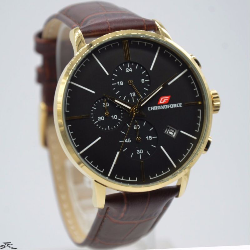Jam Tangan Pria Chronoforce 5283 Leather Kulit Original Murah
