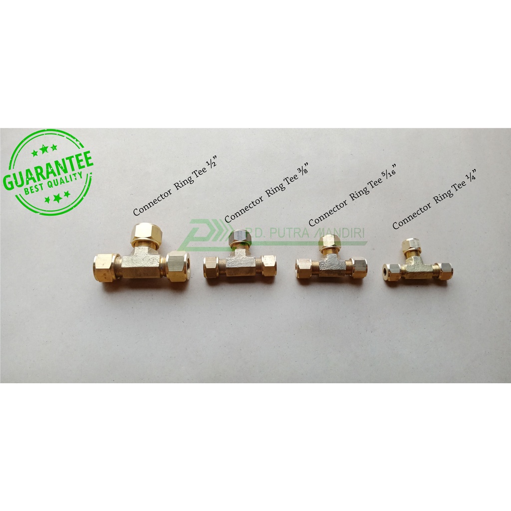 Connector (Ring) Tee 1/4 - Kuningan "Tee Union (Ring)"