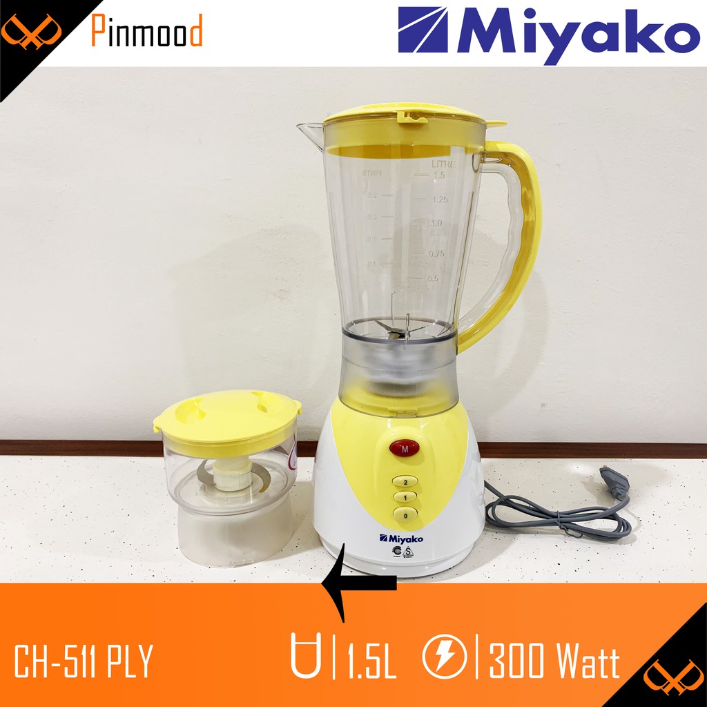 MIYAKO CHOPPER BLENDER PENGGILING DAGING CH-511 PLY [ 1,5 LITER ] PELUMAT 2 IN 1 PLASTIK