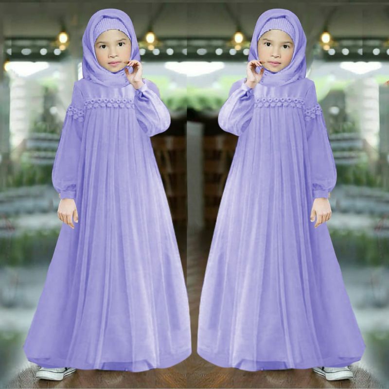 3 UKURAN S M L GAMIS ANAK MAXY NURAINI KID RENDA TILE MOSCREPE ADA VIDEO REAL PICT HM