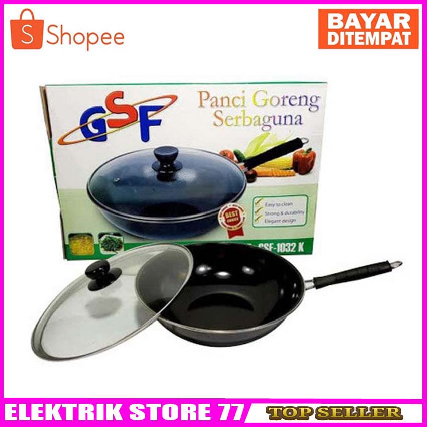 Panci Goreng Serbaguna GSF 1032K/ Wajan 32cm/Wajan Teflon Anti Lengket - Mantap