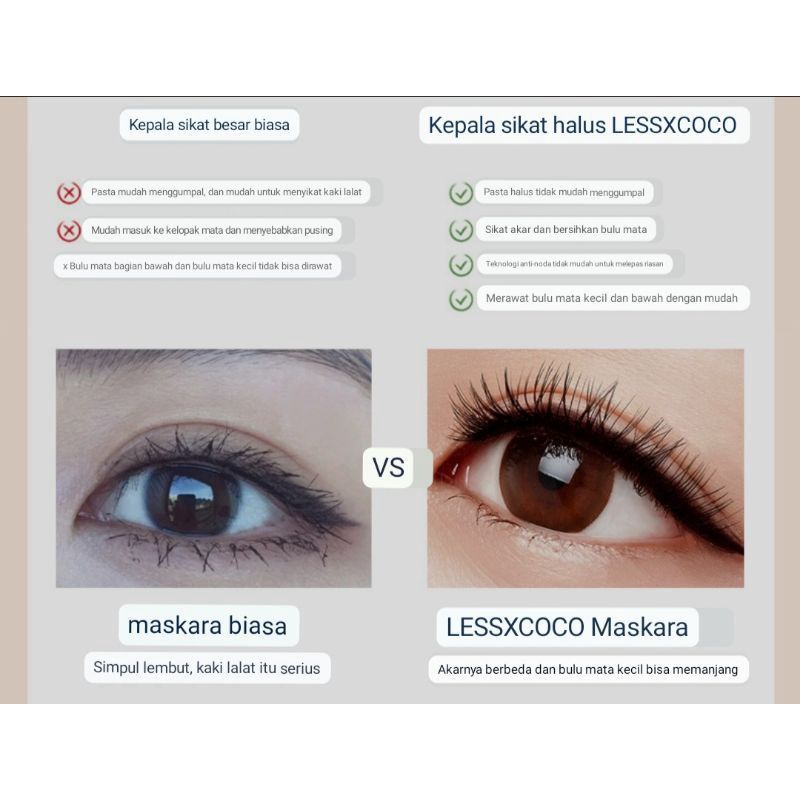 Medan Termurah Waterproof and Longlasting Living colorfully mascara Lessxcoco Maskara