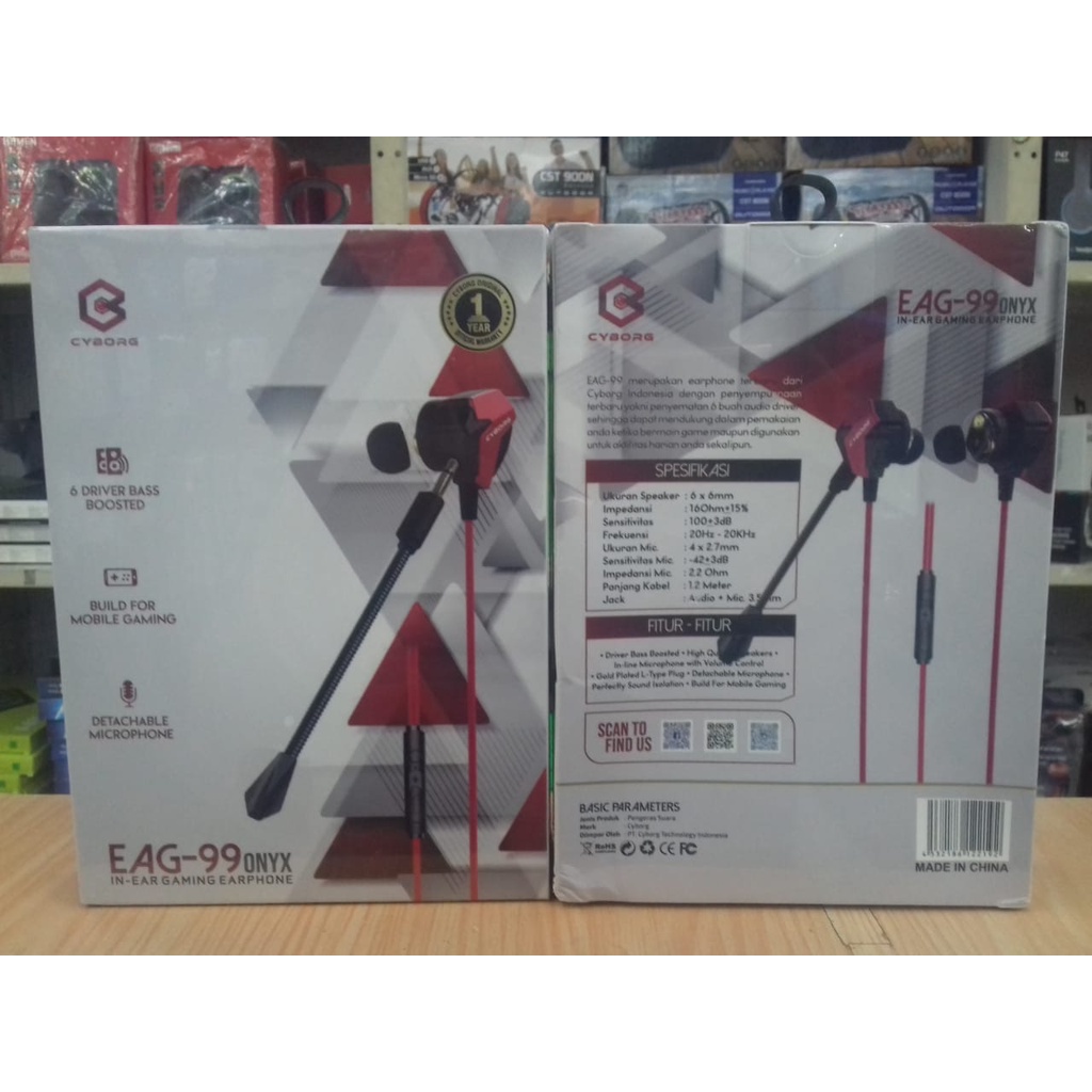 Cyborg Earphone Gaming EAG-99 ONYX / Earphone Gaming
