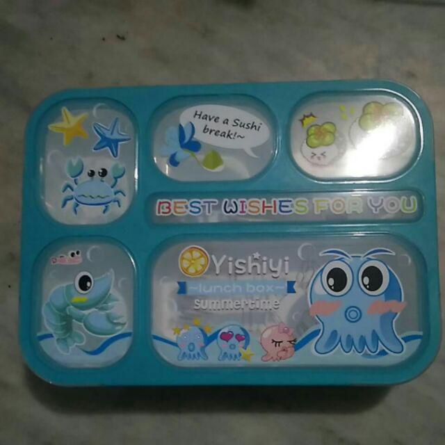 Lunch Box Yooyee Sekat 6 Anti Tunpah Type 589   Yooyee Sekat 6 Lunch Box 5 Pcs Sponge Spon