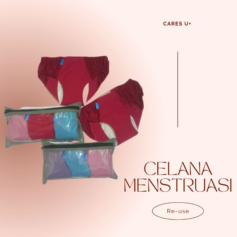 Celana Dalam Wanita/Pembalut Celana Cuci Ulang/Celana Menstruasi (Per pack)