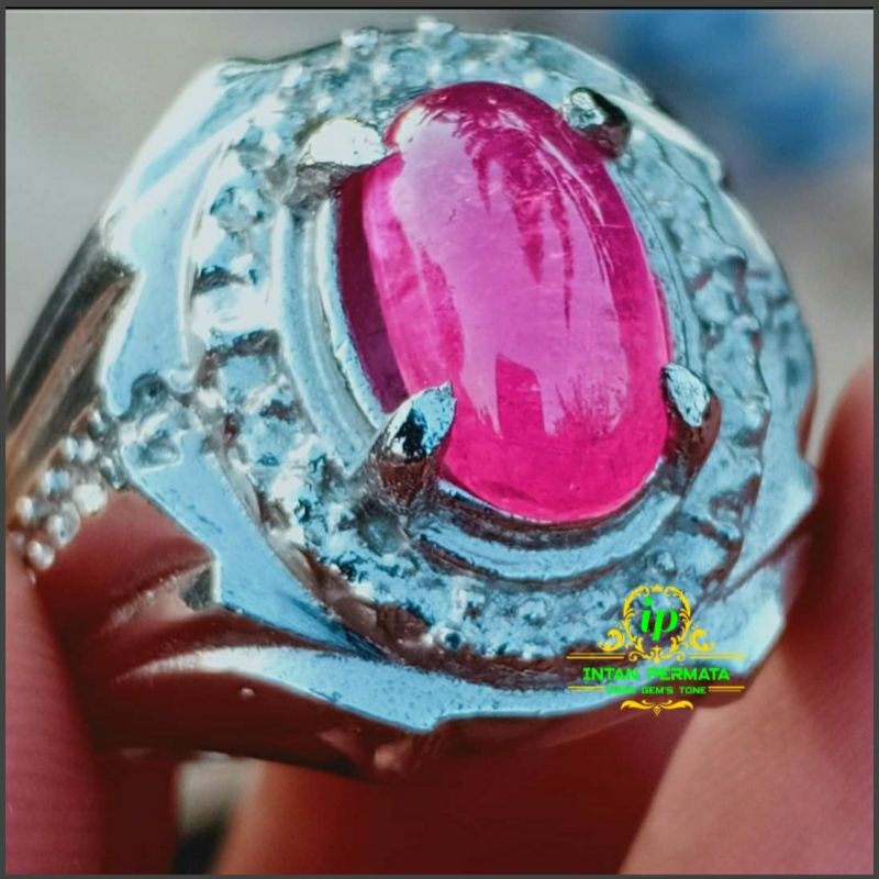 cincin batu natural pink ruby high class top margotop
