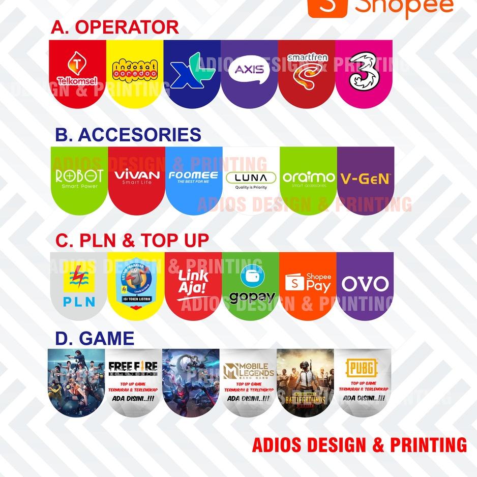 12.12 MALL Spanduk Hiasan Konter Pulsa atau Kios pulsa untuk di gantung terbaik