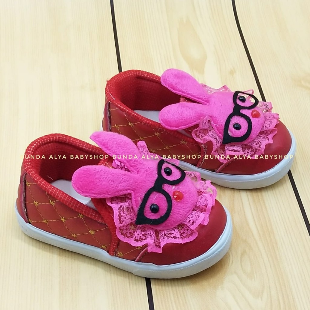 Sepatu Anak Perempuan Usia 1 2 Tahunan Alas Karet Size 22 -25 MERAH - Sepatu Anak Cewek SALE Anti Licin