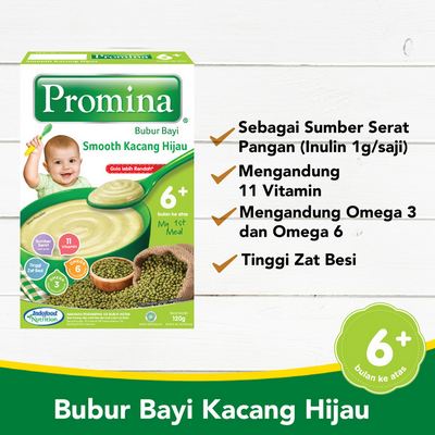 Bubur Bayi Promina Smooth Kacang Hijau 6 Bulan Ke atas 120 gr