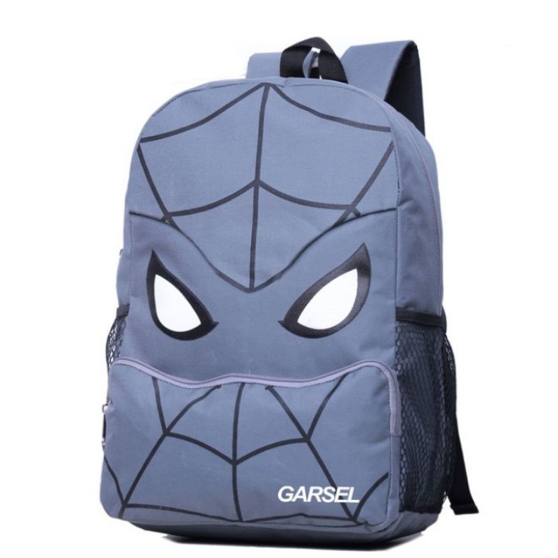 tas anak laki laki hoodie motif spiderman / tas sekolah keren garsel