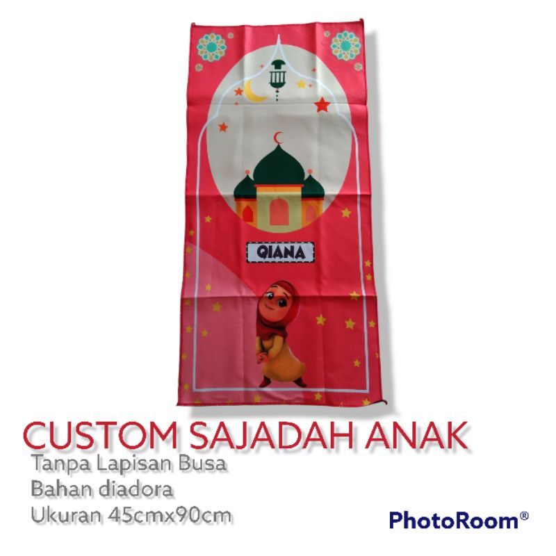 SAJADAH ANAK CUSTOM NAMA TANPA BUSA
