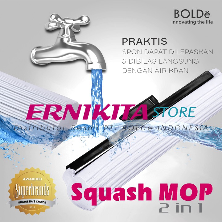 BOLDe SQUASH MOP 2 IN 1 - Alat Pel Modern Lantai dan Jendela