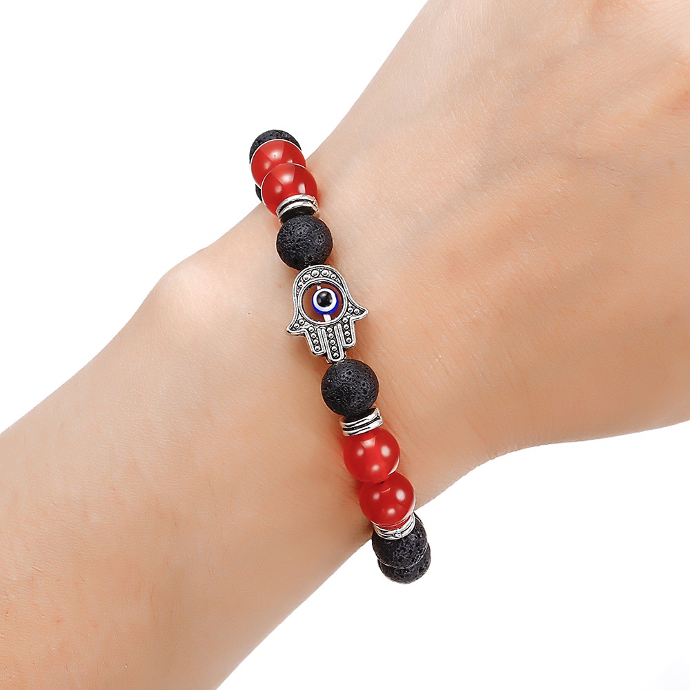 Gelang Manik-Manik Batu Vulkanik Mata Iblis Warna-Warni Untuk Pria Dan Wanita
