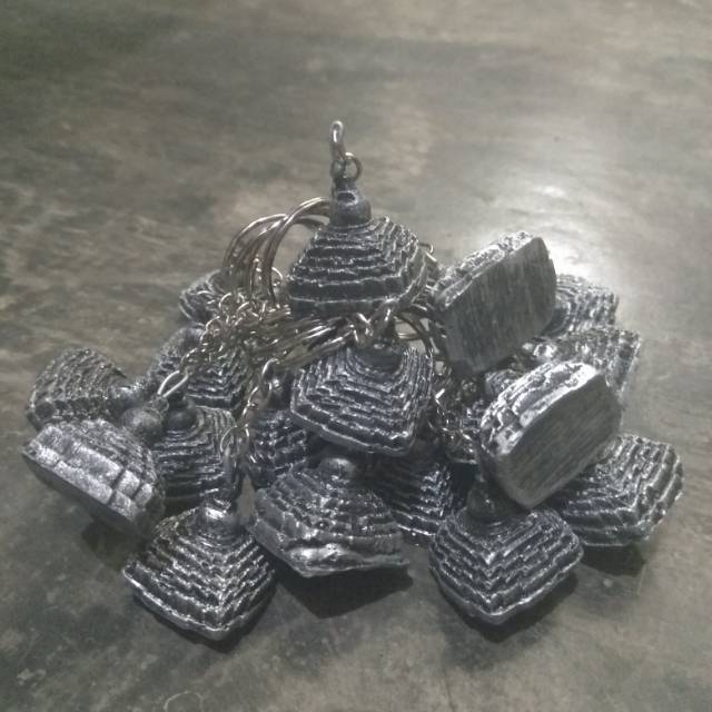 SATU SET GANTUNGAN KUNCI CANDI BOROBUDUR ISI 20 PCS BAHAN FIBERGLASS - SOUVENIR MURAH KHAS JOGJA