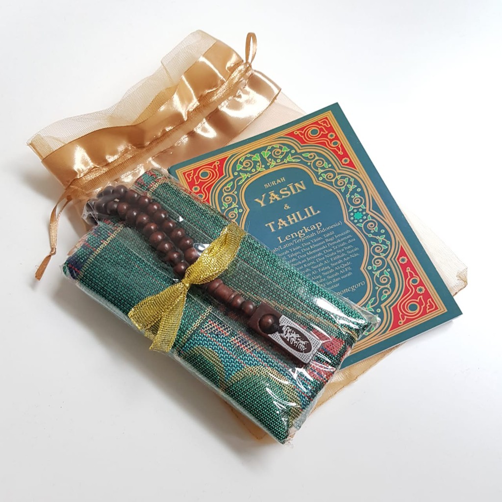 [TAZTY] Paket Sajadah Travel + Yasin Soft cover + free tasbih kayu + Packing Tile