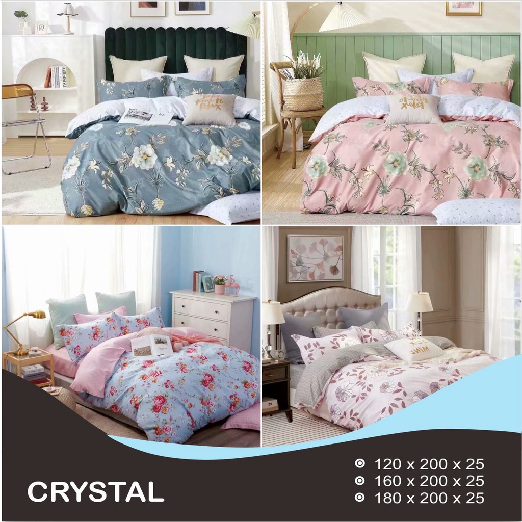 Festivo Sprei Set Motif Bunga Floral Ukuran 120x200 160x200 180x200 Tinggi 20cm