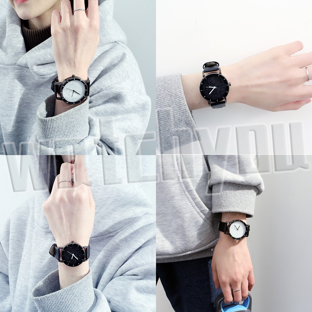 Watchyou Jam Tangan Couple Retro Casual Simple Gaya Korea untuk Wanita Star Couple Watches