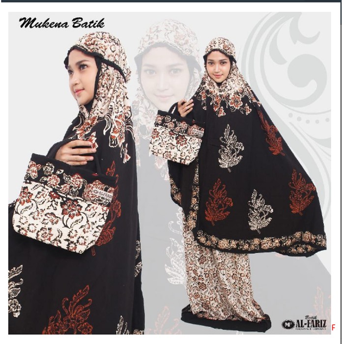 MUKENA BATIK MODERN HITAM SOGAN 100% ASLI PEKALONGAN TERLARIS