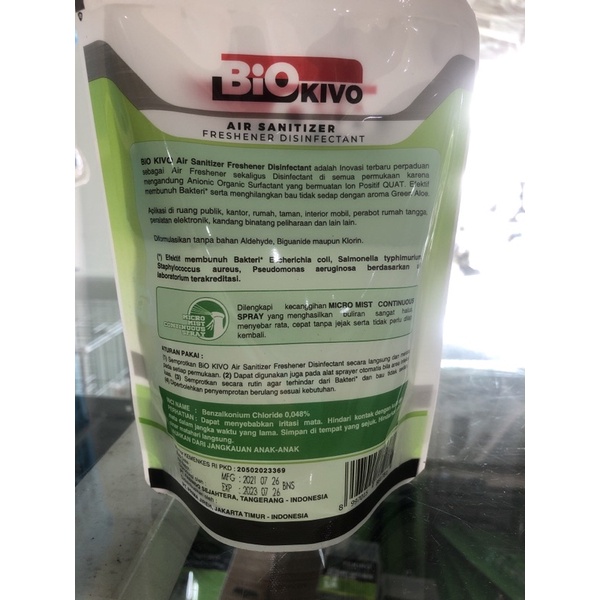 BIO KIVO AIR SANITIZER 300ML GREEN ALOE