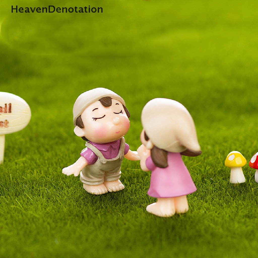 [HeavenDenotation] Couple Figurines Miniatures Fairy Garden Gnome Moss Terrariums Resin Crafts Decoration