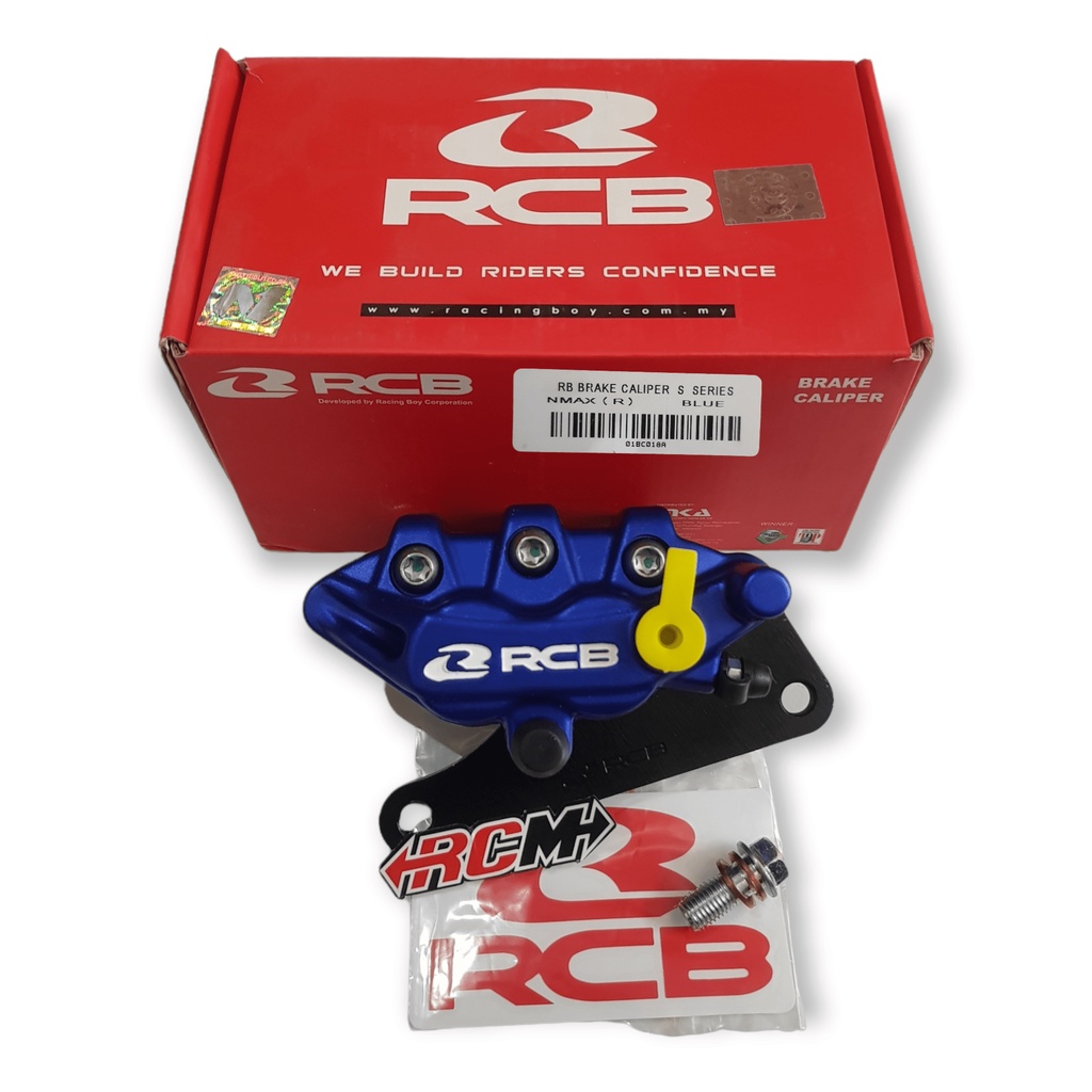 KALIPER CALIPER BELAKANG BLK BLKG RACING BOY RACINGBOY DOUBLE 2 PISTON S SERIES KEPALA BABI WARNA BLACK HITAM RED MERAH SILVER PERAK GOLD EMAS BLUE BIRU NMAX N MAX N-MAX AEROX ORI ORIGINAL RCBB RCB RACING BOY RACINGBOY ASLI