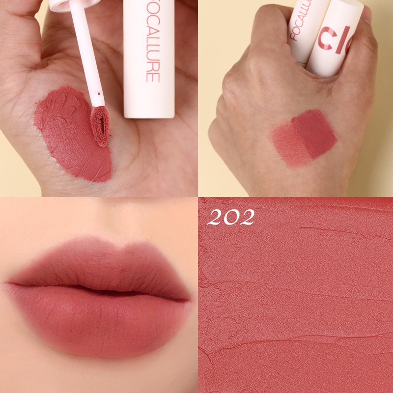 【BPOM】FOCALLURE Lipstik Cream Velvet-Mist Matte Lip Clay #JasmineMeetsRose Kosmetik Bibir-#202
