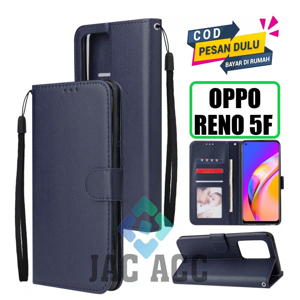 DOMPET HP UNTUK OPPO RENO 5F NEW 2021 LEATHER FLIP CASE OPPO RENO 5F NEW 2021