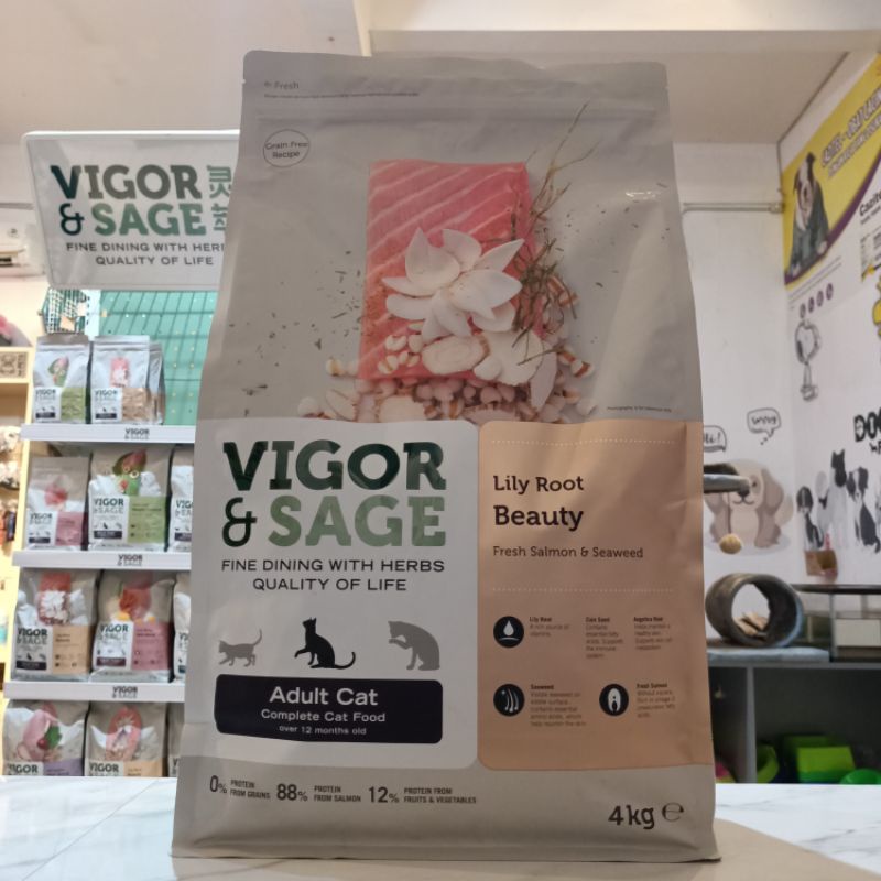 Vigor &amp; Sage Lily Root Beauty Adult Cat 4Kg / CatFood Makanan Kucing Kering
