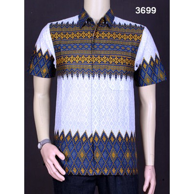 Model Kemeja Batik Pria Kemeja Batik Pekalongan Kemeja Batik Moern Hem Batik Pria Murah BIRU